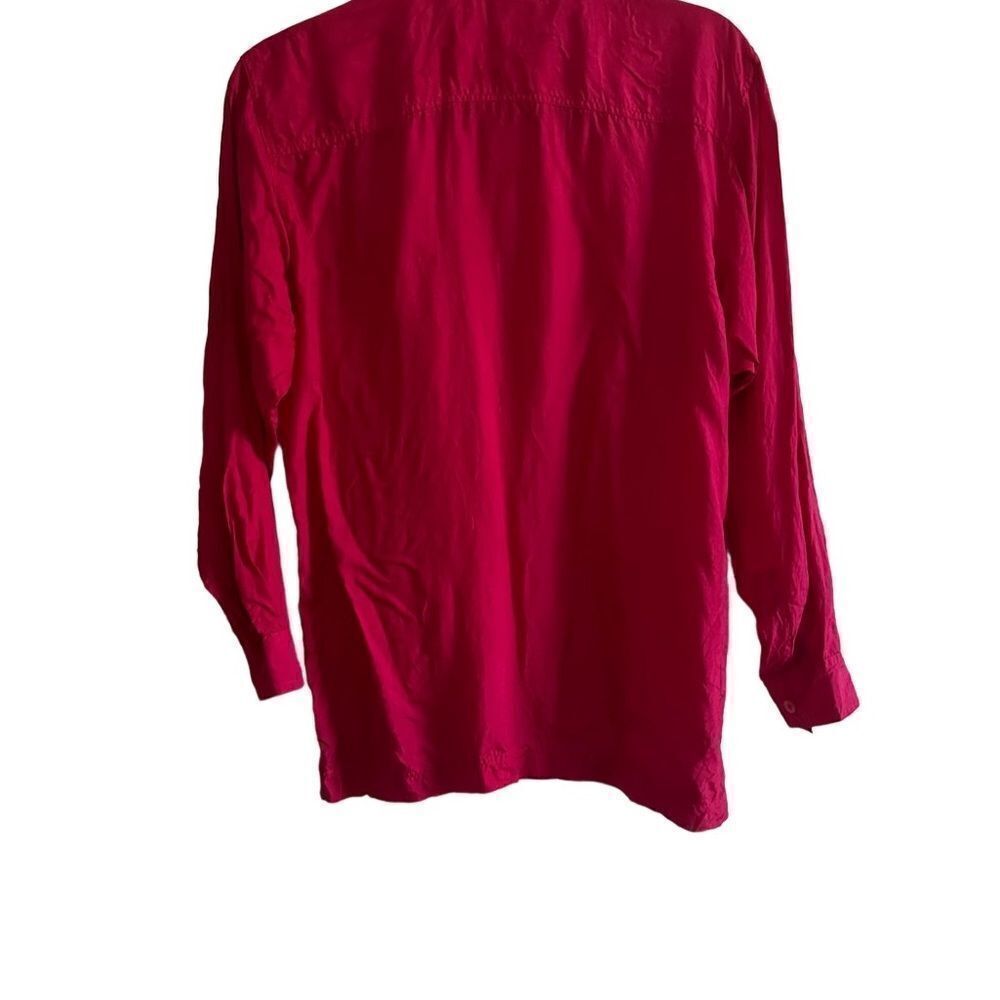 Women Vintage Hot Pink SilkStar  100% silk shirt - Picture 2 of 5
